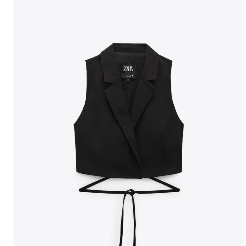 Zara Linen Blend Tailored Vest